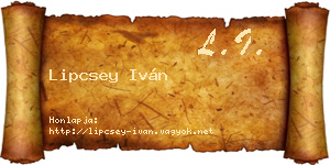 Lipcsey Iván névjegykártya