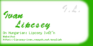 ivan lipcsey business card